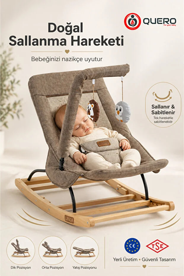 Quero Linda Wooden Baby Carrier, Stepped, Rocking, Fixable, Toy, Baby Carrier Stroller, Main Series